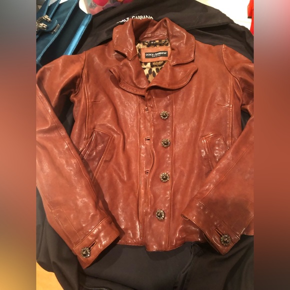 Lamb skin leather jacket Dolce and Gabbana